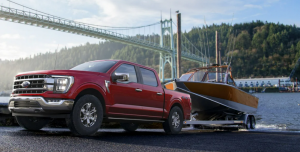 Ford F-150 towing a boat
