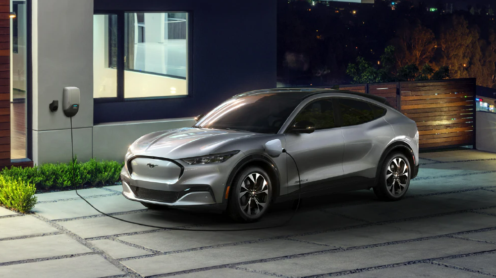 Silver Mustang Mach-E