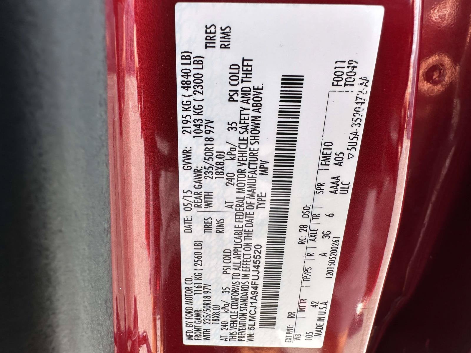 2015 Lincoln MKC FWD