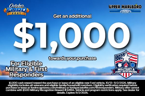 Military & First Responders get $1,000 towards your purchase