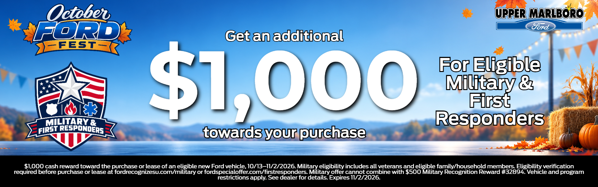 Military & First Responders get $1,000 towards your purchase