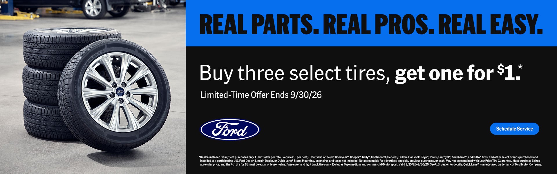Buy 3 tires, get one for $1